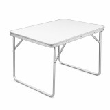 Cumpara ieftin Masa pliabila pentru camping, 80x60x70 cm, blat laminat, cadru aluminiu, alb gri