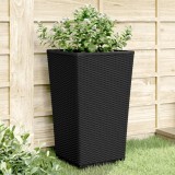 Jardiniere de gradina, 4 buc., negru, 32,5x32,5x57 cm, PP GartenMobel Dekor, vidaXL