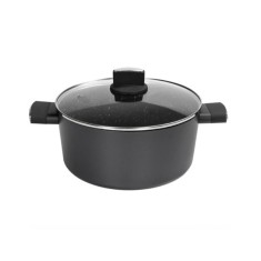 Cratita Zilan 5.7 l, 26 cm, invelis marmura, 5 straturi, Negru