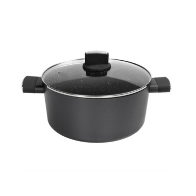Cratita Zilan 7.1 l, 28 cm, invelis marmura, 5 straturi, Negru foto