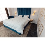 Pilota matlasata iarna PureDream Coneltex, dimensiuni 140x210 cm, dreptunghiulara, culoare alba, umplutura fibra siliconizata, antialergica, densitate