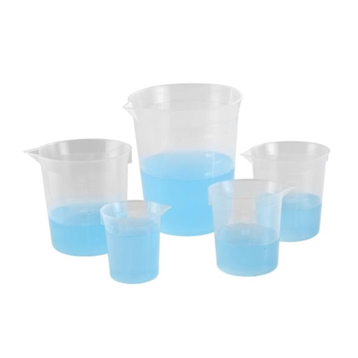 Set didactic pentru masurare lichide Miniland, 5 recipiente, 7 ani+