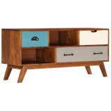 vidaXL Comodă TV cu 3 sertare, 110x35x50 cm, lemn masiv acacia