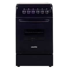 Aragaz NobelTek NLT 5604N/E1, Plita gaz, Cuptor electric, Ventilator, Aprindere electrica, Iluminare cuptor, Negru