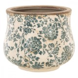 Cumpara ieftin Ghiveci de flori din ceramica crem verde 21x17 cm