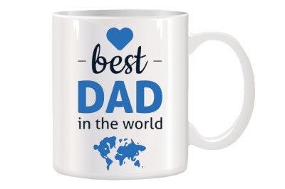 Cana alba ceramica personalizata Best Dad in the World, INOVATIX&amp;reg;. 330ml foto