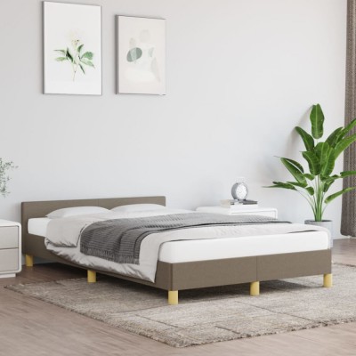 vidaXL Cadru de pat fără saltea, gri taupe, 120x200 cm, textil 347403 foto