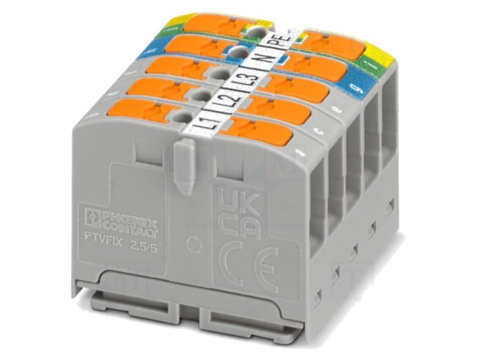 Conector de șine 24A, 450V, push-in