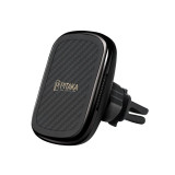 Incarcator Auto Wireless Pitaka MagEZ QI Car Vent, Fast Wireless (10W / 7.5W), Magnetic, Fibra Aramida, Negru CM3001Q