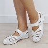 Balerini piele naturala Dorina alb M5, 35, 37 - 40