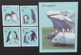 SOMALIA-2001-PASARI-PINGUINI-Serie 4 V.+1 Coalita MNH**SOM 150, Africa, Fauna