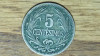 Uruguay - moneda de colectie foarte rara - 5 centesimos 1901 - Aaron Hirsch, America Centrala si de Sud