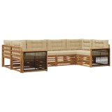 vidaXL Set de canapele de exterior cu pernă 6 pcs Natural și Bej 3383776
