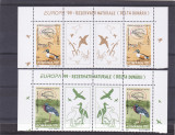 EUROPA 1999,REZERVATII NATURALE PASARI,serie in pereche cu viniete,MNH,ROMANIA., Fauna, Nestampilat