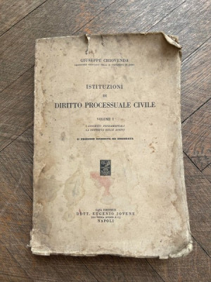 Giuseppe Chiovenda Istituzioni di diritto processuale civile volume 1 (1935) foto