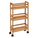 Etajera mobila cu 3 niveluri 5Five Bambou, din bambus, 36x15x74 cm, bej Household NewTrend