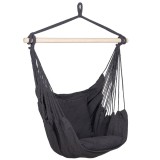 Hamac tip leagan suspendat pentru casa sau gradina, gri inchis cu perne, 130x100cm, 150kg Household NewTrend
