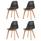 Cumpara ieftin Scaune de bucătărie, 4 buc., negru, plastic