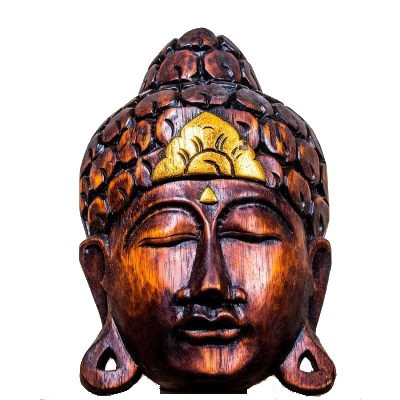 Masca de lemn Indian Serenity Buddha, L