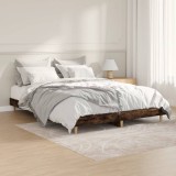 VidaXL Cadru pat fără saltea stejar afumat, 140x190 cm, lemn prelucrat