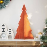 VidaXL Brad de Crăciun decorativ, maro ceruit, 80 cm, lemn pin masiv