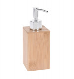 Dispenser sapun lichid Bamboo, 185 ml, 6.7x6.7x17.5 cm, lemn de bambus, natural, Excellent Houseware