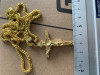 Medalion crucifix colier placat aur unisex lant 60 cm