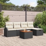 Cumpara ieftin Set de canapele pentru grădină cu pernă 6 pcs Negru Rattan poli