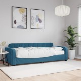 VidaXL Pat de zi cu saltea, albastru, 80x200 cm, catifea 3196897