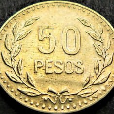 Moneda exotica 50 PESOS - COLUMBIA , anul 1991 * cod 5087 = A.UNC