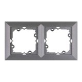 Rama Abex Perla RA-2P AN, 2 posturi, antracit, pentru priza / intrerupator