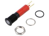 Lampă LED plată roșie 24&divide;28VDC 24&divide;28VAC &Oslash;8mm IP67 SIGNAL-CONSTRUCT
