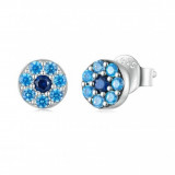 Cercei cu surub din argint 925 blue stone eye