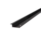 Profil aluminiu anodizat, montare banda LED 12 mm, lungime 2 metri, negru
