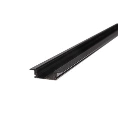 Profil aluminiu anodizat, montare banda LED 12 mm, lungime 2 metri, negru