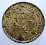 1.662 HONG KONG COLONIE BRITANICA GEORGE VI 10 CENTS 1949