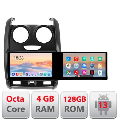 Navigatie Dacia Duster 2012-2019 Kit-157 Edotec 2 ecrane 8 core 4+128 21.6 inch Incell android Wifi 5Ghz gps internet CarStore Technology foto
