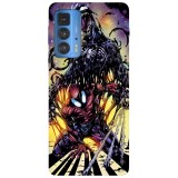 Husa compatibila cu Motorola G20 model venom vs spiderman, Silicon, TPU, Viceversa, Transparent, Carcasa