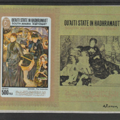 Ou'Aiti State in Hadhramaut 1967-Arta,Repr.de Arta,Renoir,Umbrele,MNH,Mi Bl 17B