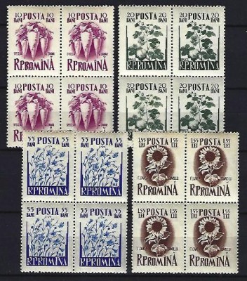 Romania 1955 - LP 400 - Zootehnie - bloc de 4 &amp;ndash; MNH foto