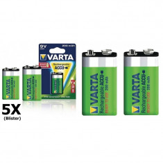 Varta Rechargable Battery 9V E-Block 200mAh Set 5x Blistere foto