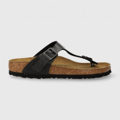 Birkenstock slapi Gizeh femei, culoarea negru, cu toc plat, 1027334