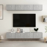 VidaXL Dulapuri TV, 4 buc, gri beton, 100x30x30 cm, lemn prelucrat
