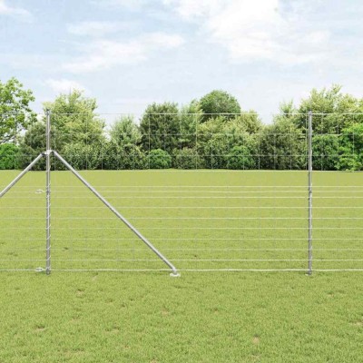 Gard pentru c&amp;acirc;mp Argintiu 50 x 1.5 m Oțel galvanizat foto