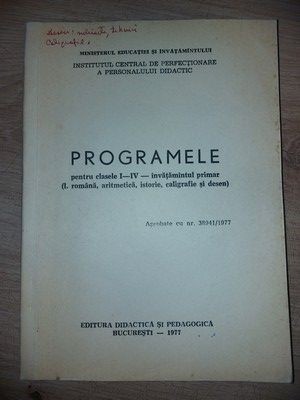 Programele pentru clasele 1-4 invatamintul primar