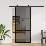vidaXL Ușă glisantă cu set feronerie neagră 90x205cm sticlă securizată