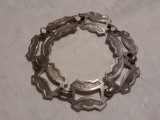 BRATARA argint FRANTA art deco MASIVA 1920 manopera EXCEPTIONALA traforata UNICA