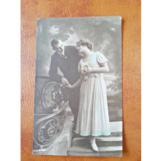 Fotografie barbat si femeie, tip Carte Postala, 1923, necirculata