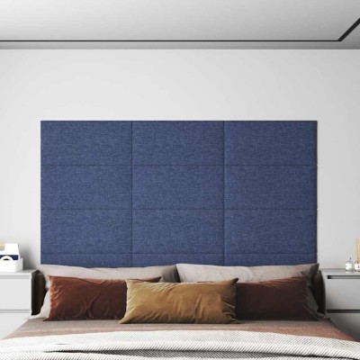 vidaXL Panouri de perete 12 buc. albastru 60x30 cm textil 2,16 m&amp;sup2; 343854 foto