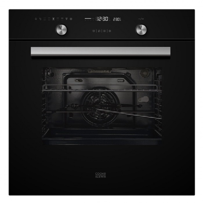 Cuptor electric multifunctional incorporabil, Cooke &amp; Lewis CLMFBLa, 3000 W, Clasa A, 9 functii, 70 L
